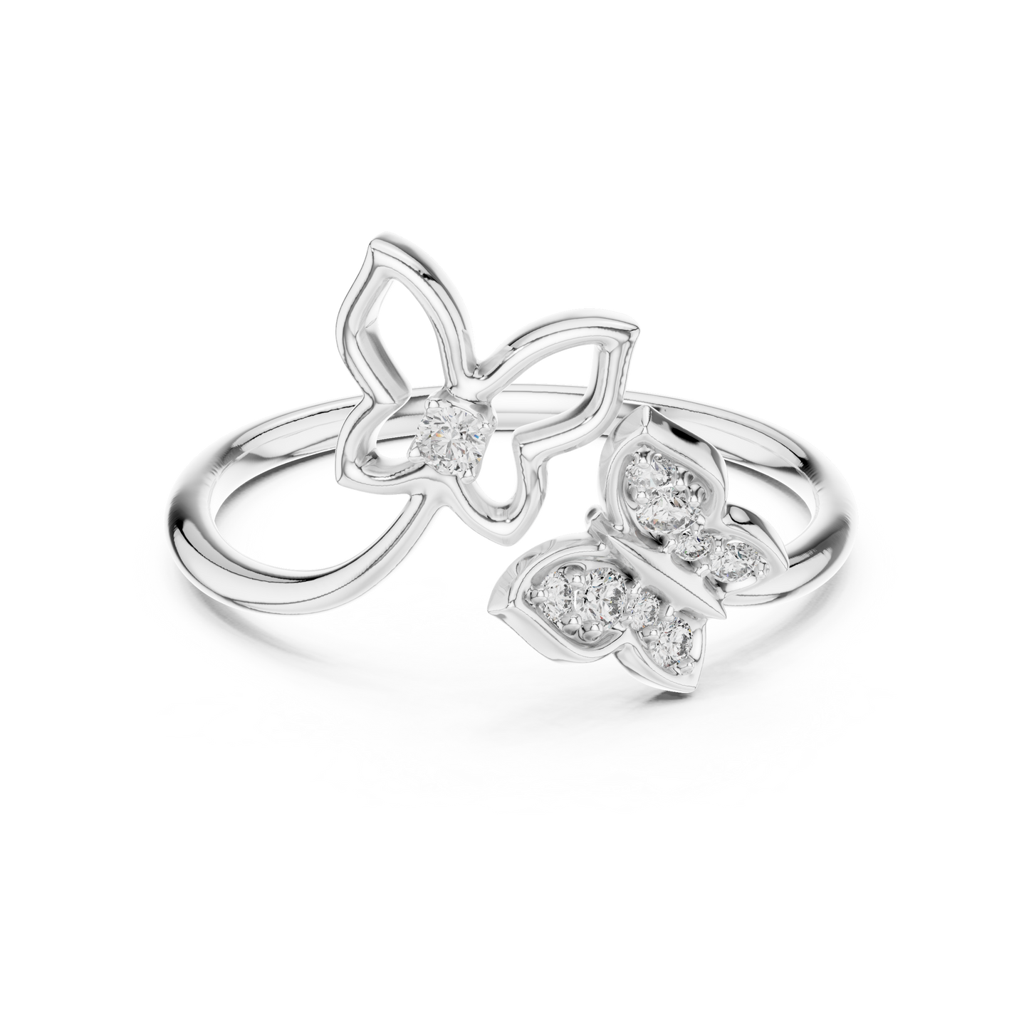 Dual Butterfly Lab-Grown Diamond Ring