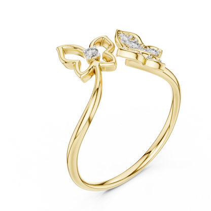 Dual Butterfly Lab-Grown Diamond Ring