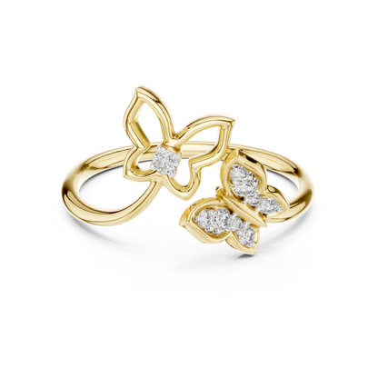 Dual Butterfly Lab-Grown Diamond Ring