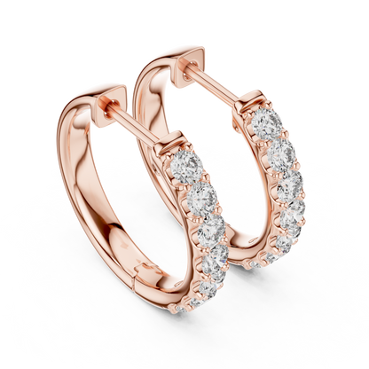 Aurora Round Lab-Grown Diamond Hoop Earrings