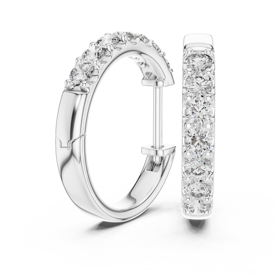 Aurora Round Lab-Grown Diamond Hoop Earrings
