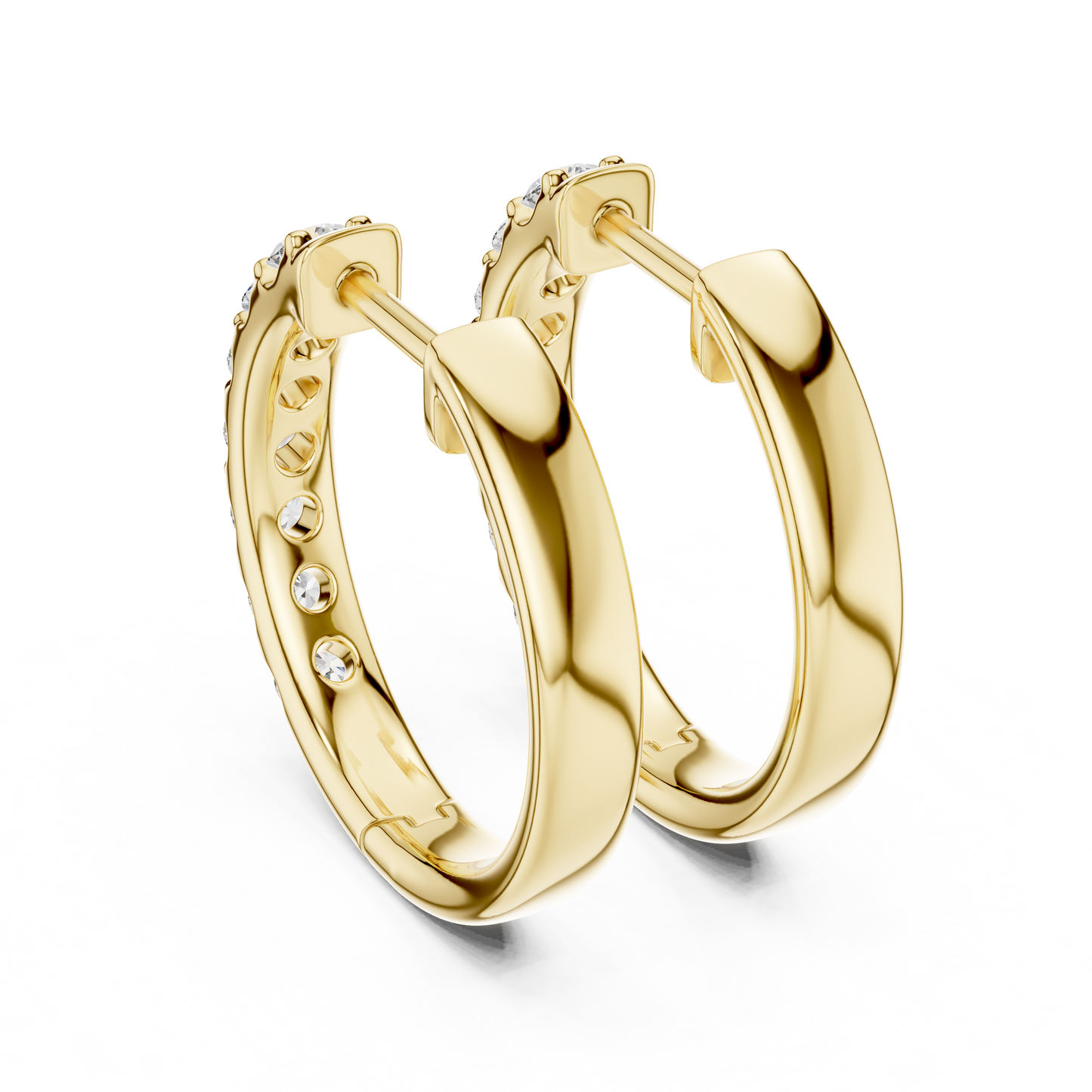 Aurora Round Lab-Grown Diamond Hoop Earrings
