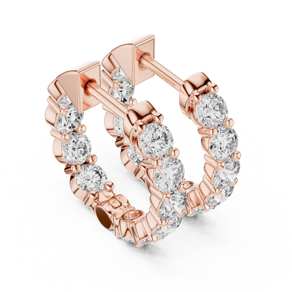 Celestia Round Lab-Grown Diamond Hoop Earrings