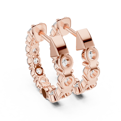 Celestia Round Lab-Grown Diamond Hoop Earrings