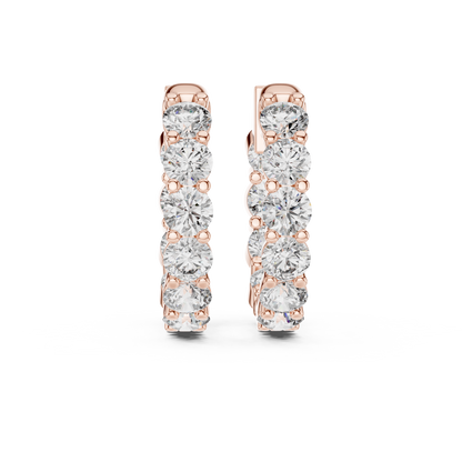 Celestia Round Lab-Grown Diamond Hoop Earrings