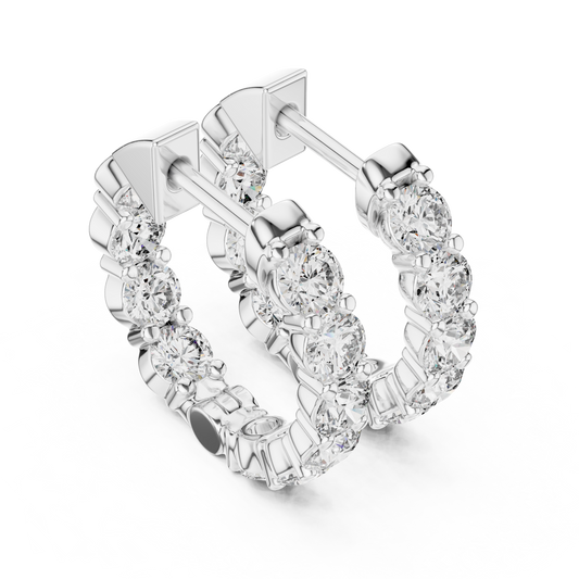 Celestia Round Lab-Grown Diamond Hoop Earrings
