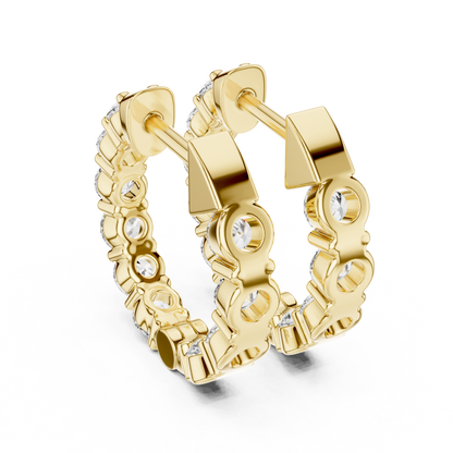 Celestia Round Lab-Grown Diamond Hoop Earrings