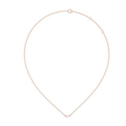Minimal Gold Chain Necklace with Baguette Pendant