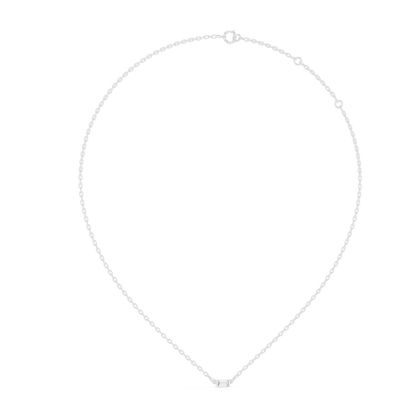 Minimal Gold Chain Necklace with Baguette Pendant