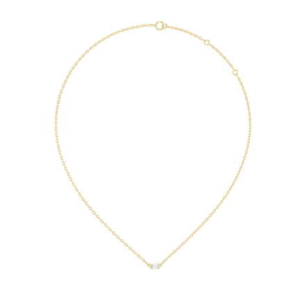 Minimal Gold Chain Necklace with Baguette Pendant