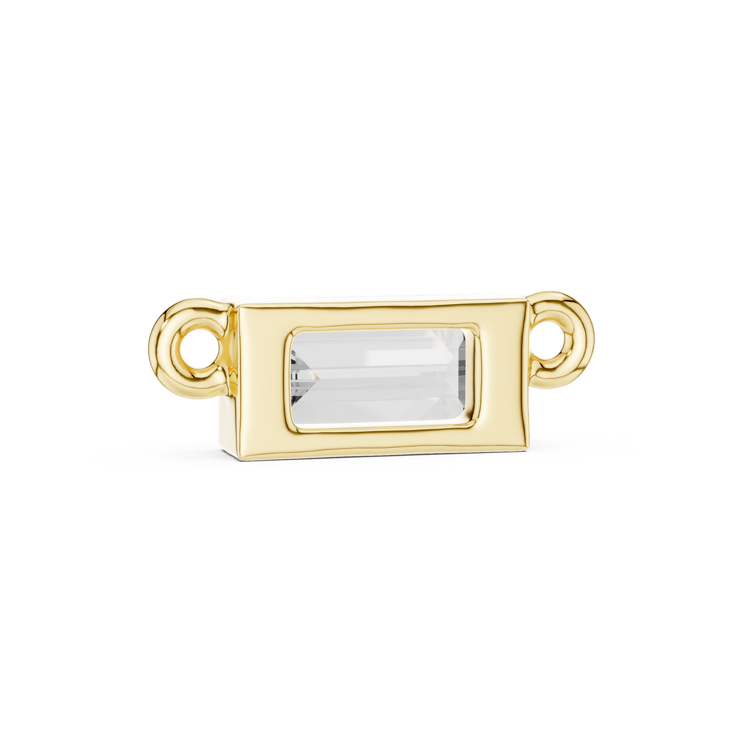 Minimal Gold Chain Necklace with Baguette Pendant