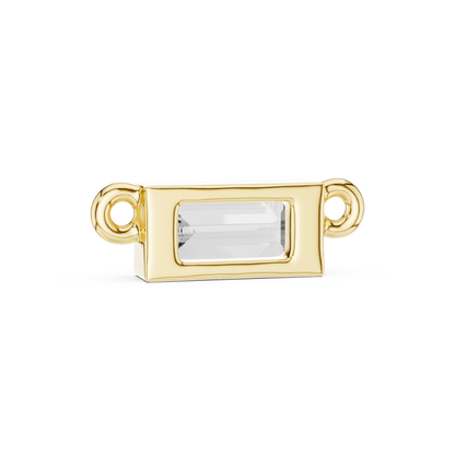 Minimal Gold Chain Necklace with Baguette Pendant