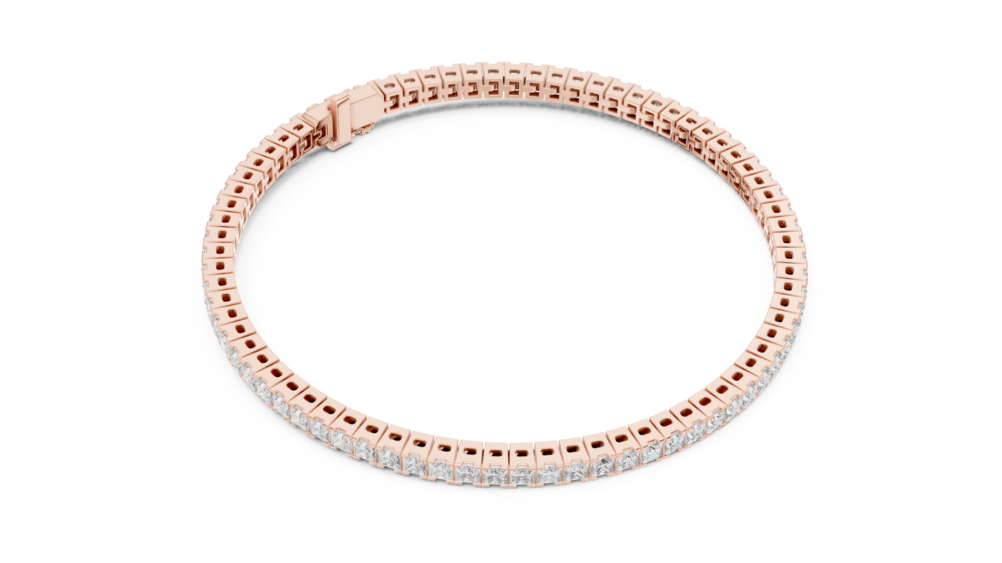Princess-Cut Diamond Tennis Bracelet