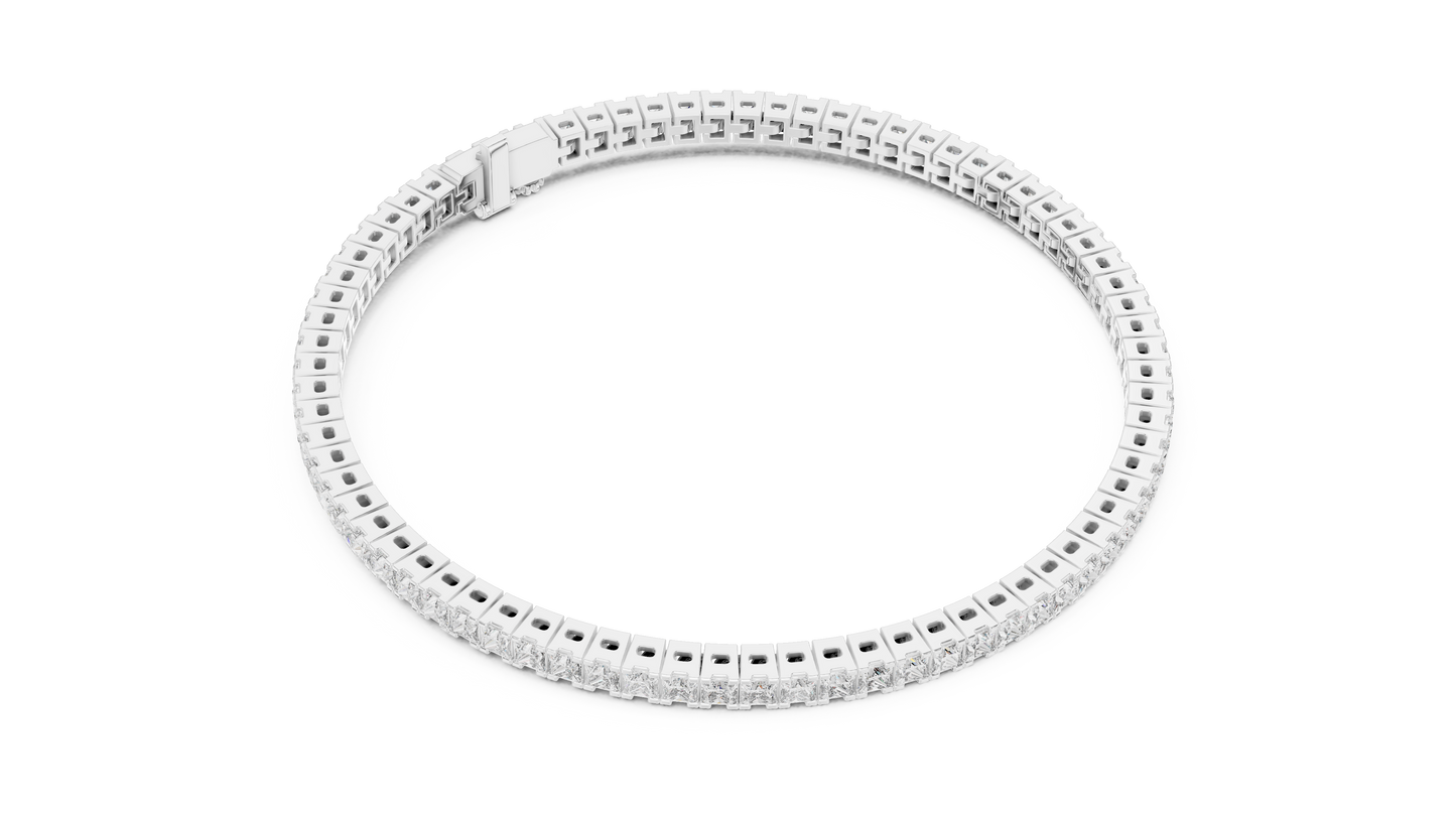 Princess-Cut Diamond Tennis Bracelet