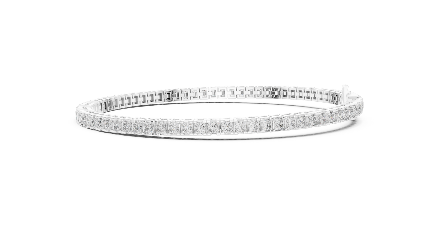 Princess-Cut Diamond Tennis Bracelet