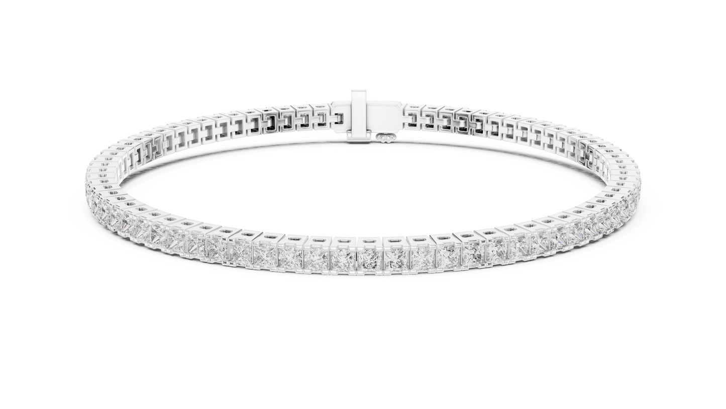 Princess-Cut Diamond Tennis Bracelet