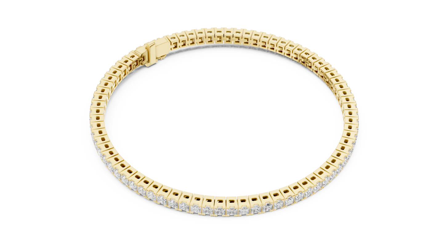 Princess-Cut Diamond Tennis Bracelet