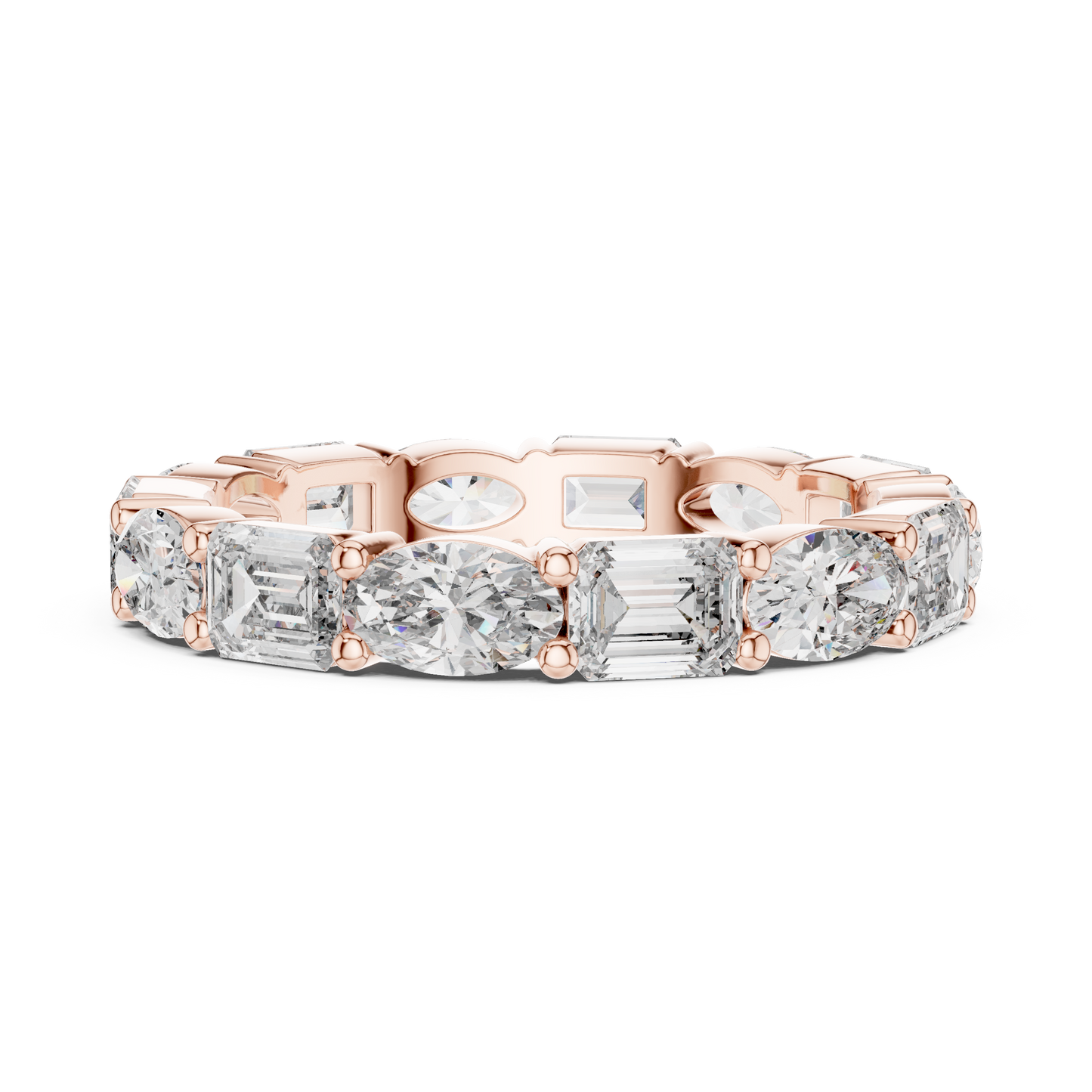 Emerald & Oval Lab-Grown Diamond Eternity Band