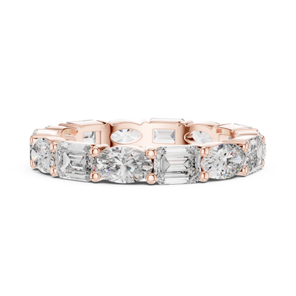 Emerald & Oval Lab-Grown Diamond Eternity Band