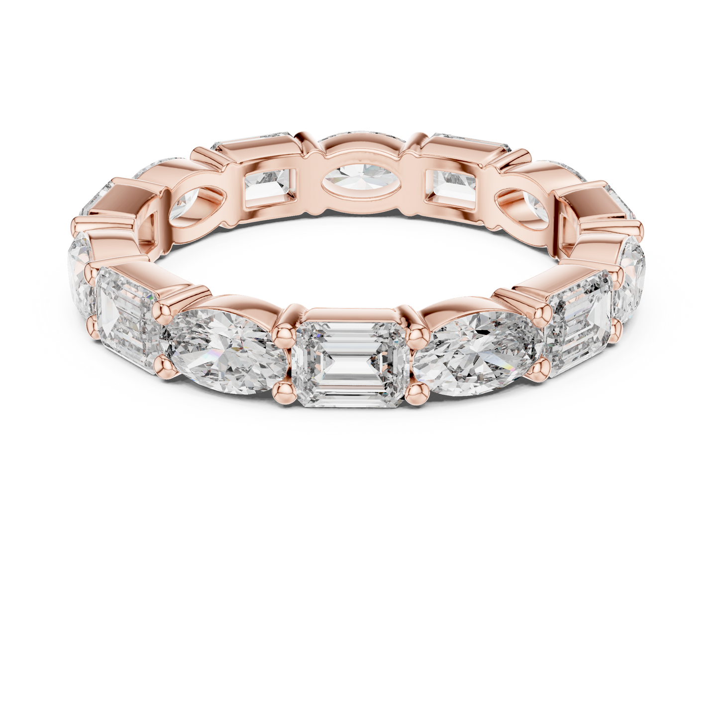 Emerald & Oval Lab-Grown Diamond Eternity Band