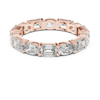 Emerald & Oval Lab-Grown Diamond Eternity Band