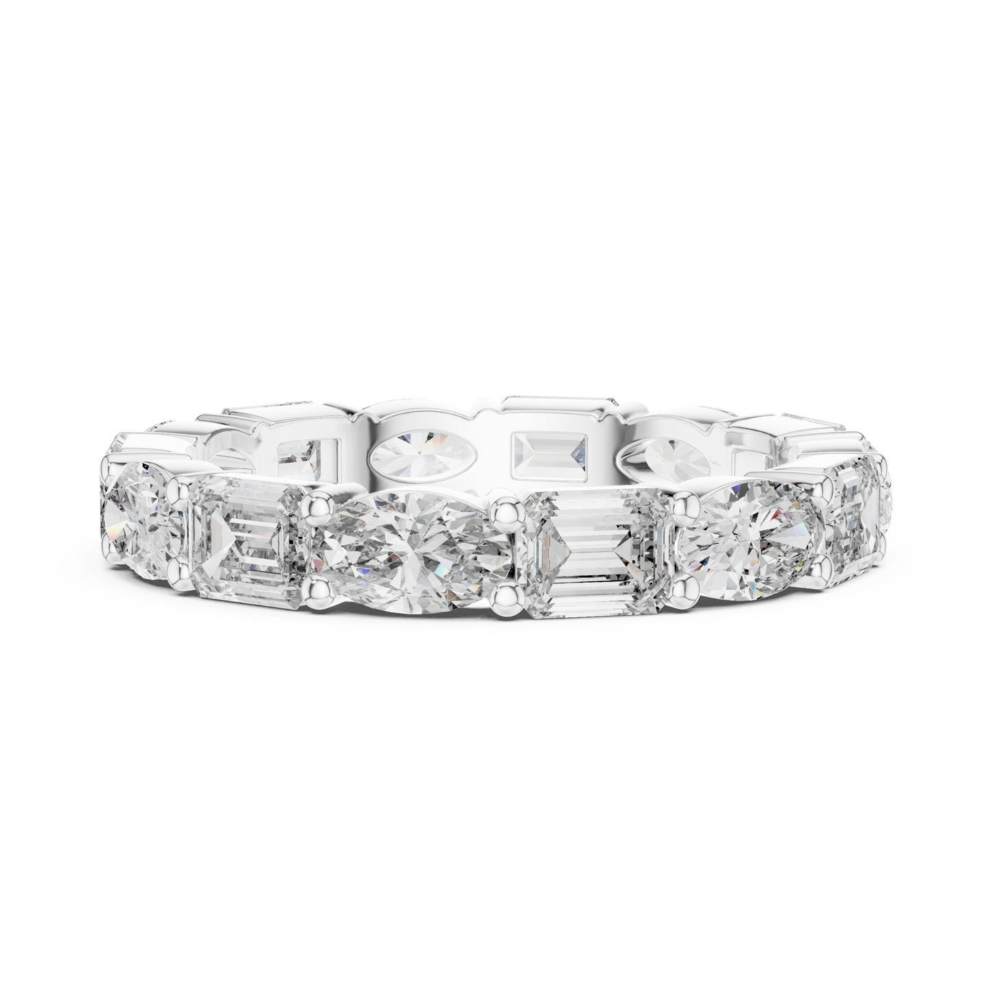 Emerald & Oval Lab-Grown Diamond Eternity Band