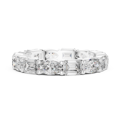 Emerald & Oval Lab-Grown Diamond Eternity Band