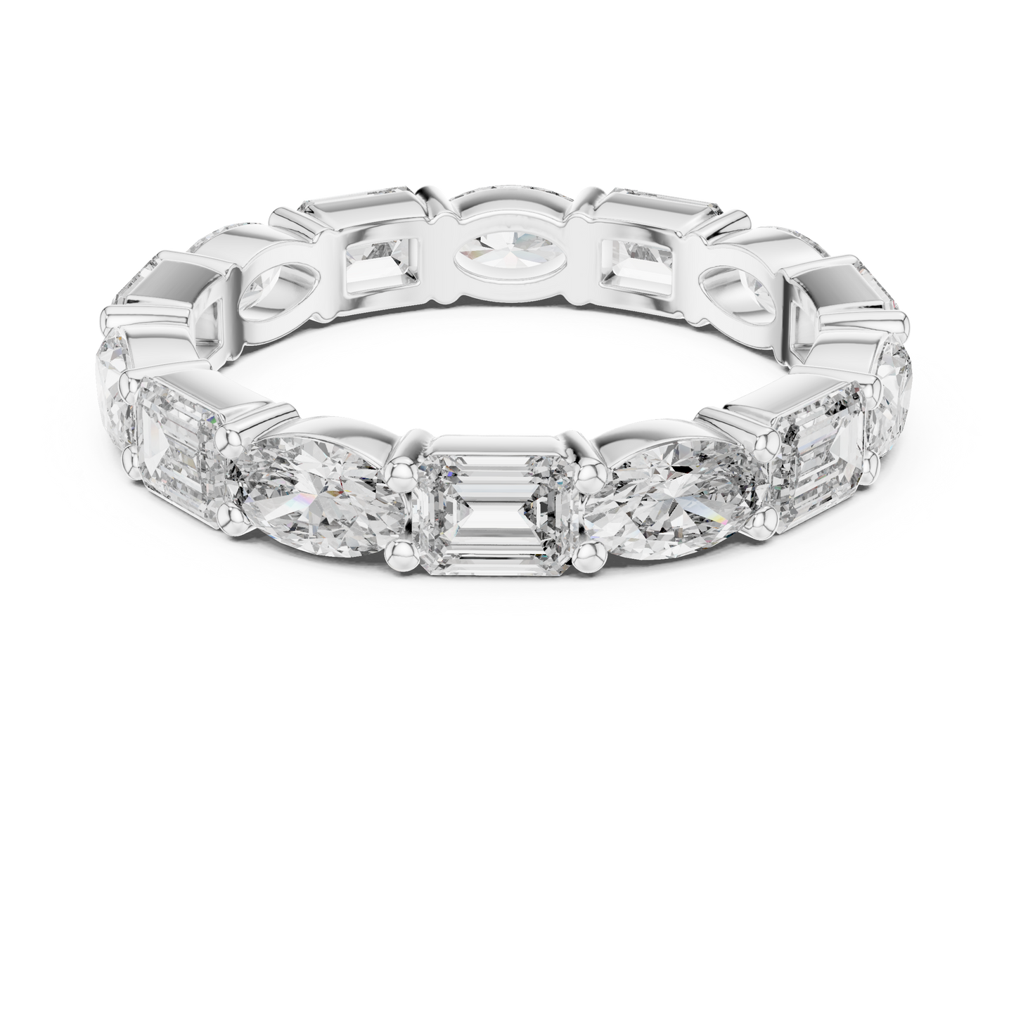 Emerald & Oval Lab-Grown Diamond Eternity Band