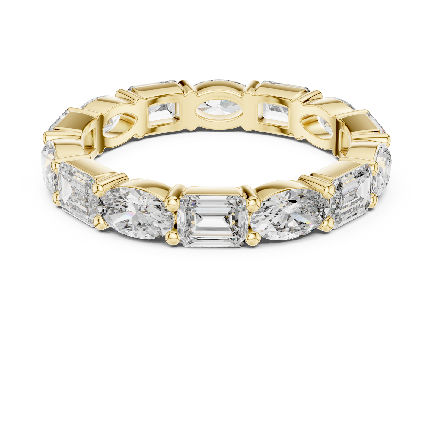 Emerald & Oval Lab-Grown Diamond Eternity Band