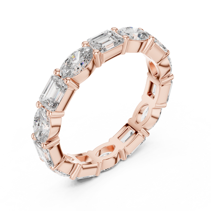 Emerald & Oval Lab-Grown Diamond Eternity Band
