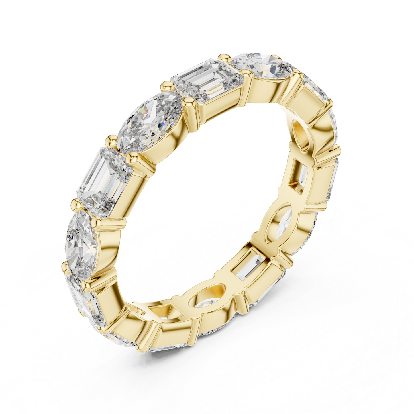 Emerald & Oval Lab-Grown Diamond Eternity Band