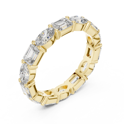 Emerald & Oval Lab-Grown Diamond Eternity Band