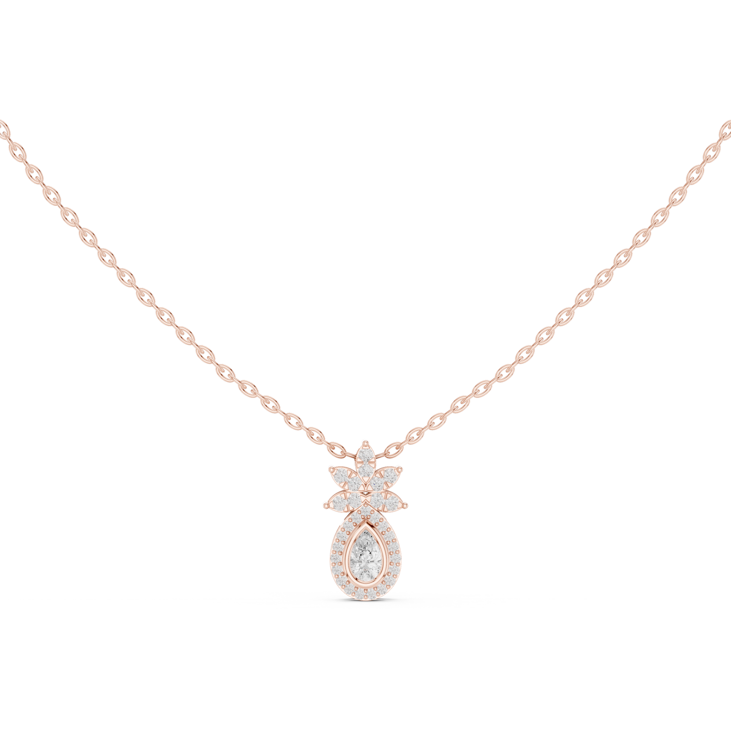 Pear Halo Lab-Grown Diamond Pendant
