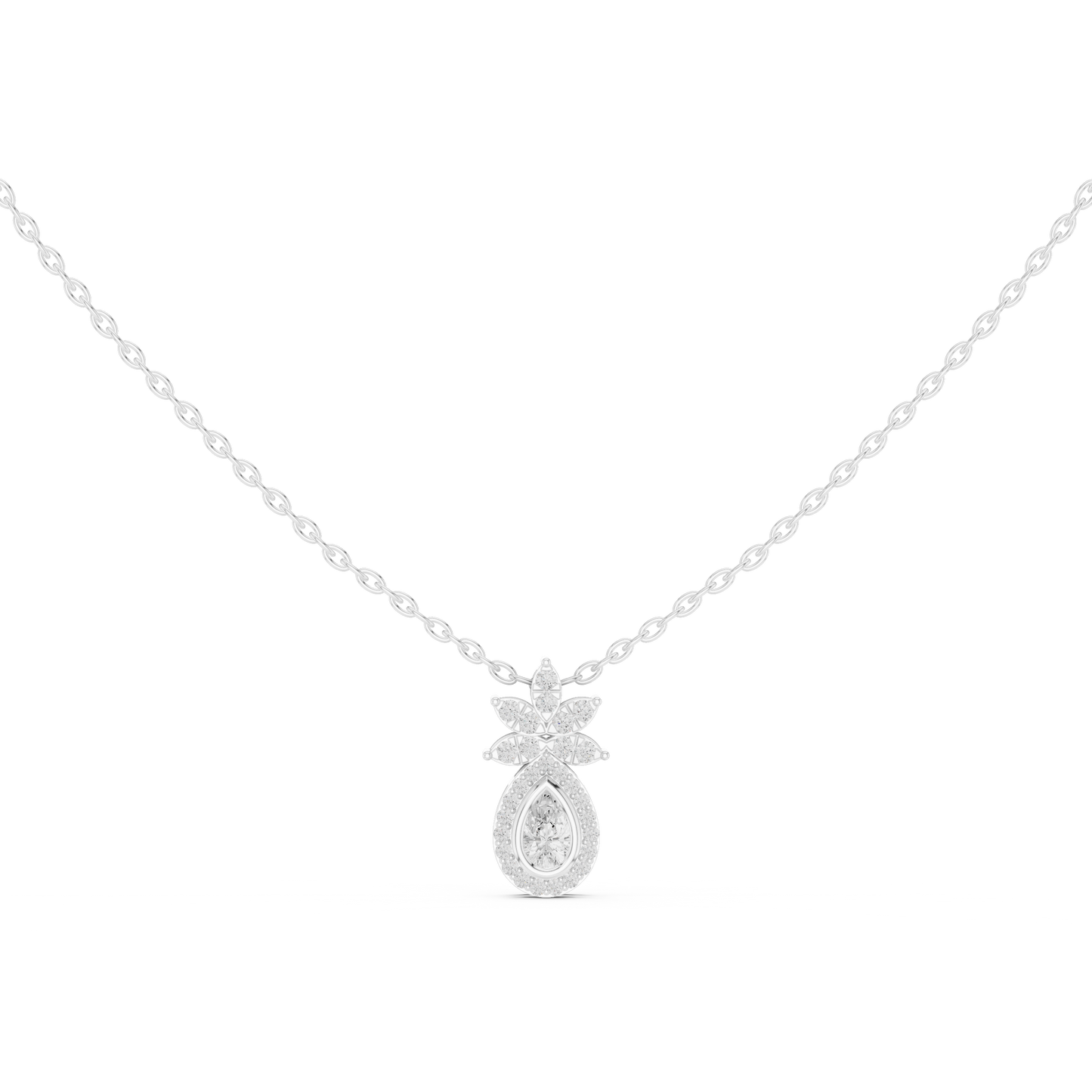 Pear Halo Lab-Grown Diamond Pendant