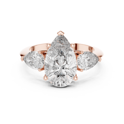 Pear Three-Stone Lab-Grown Diamond Ring
