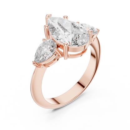 Pear Three-Stone Lab-Grown Diamond Ring