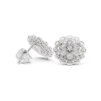 Floral Halo Lab-Grown Diamond Stud Earrings