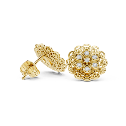 Floral Halo Lab-Grown Diamond Stud Earrings