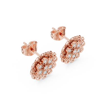 Floral Halo Lab-Grown Diamond Stud Earrings