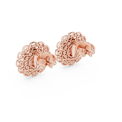 Floral Halo Lab-Grown Diamond Stud Earrings