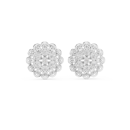 Floral Halo Lab-Grown Diamond Stud Earrings