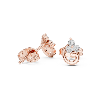 Trinity Swirl Lab-Grown Diamond Stud Earrings