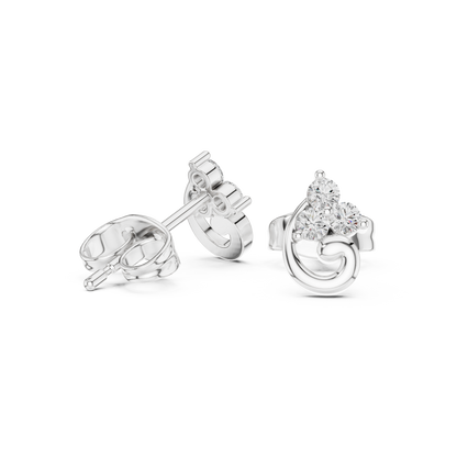 Trinity Swirl Lab-Grown Diamond Stud Earrings