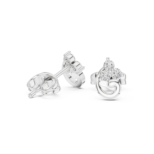 Trinity Swirl Lab-Grown Diamond Stud Earrings