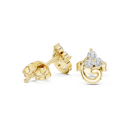 Trinity Swirl Lab-Grown Diamond Stud Earrings