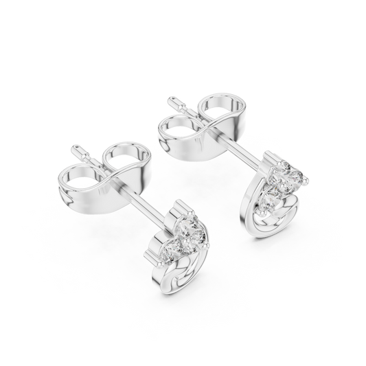 Trinity Swirl Lab-Grown Diamond Stud Earrings