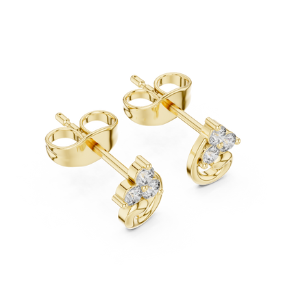 Trinity Swirl Lab-Grown Diamond Stud Earrings