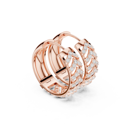 Golden Chevron Luxe Lab-Grown Diamond Hoop Earrings