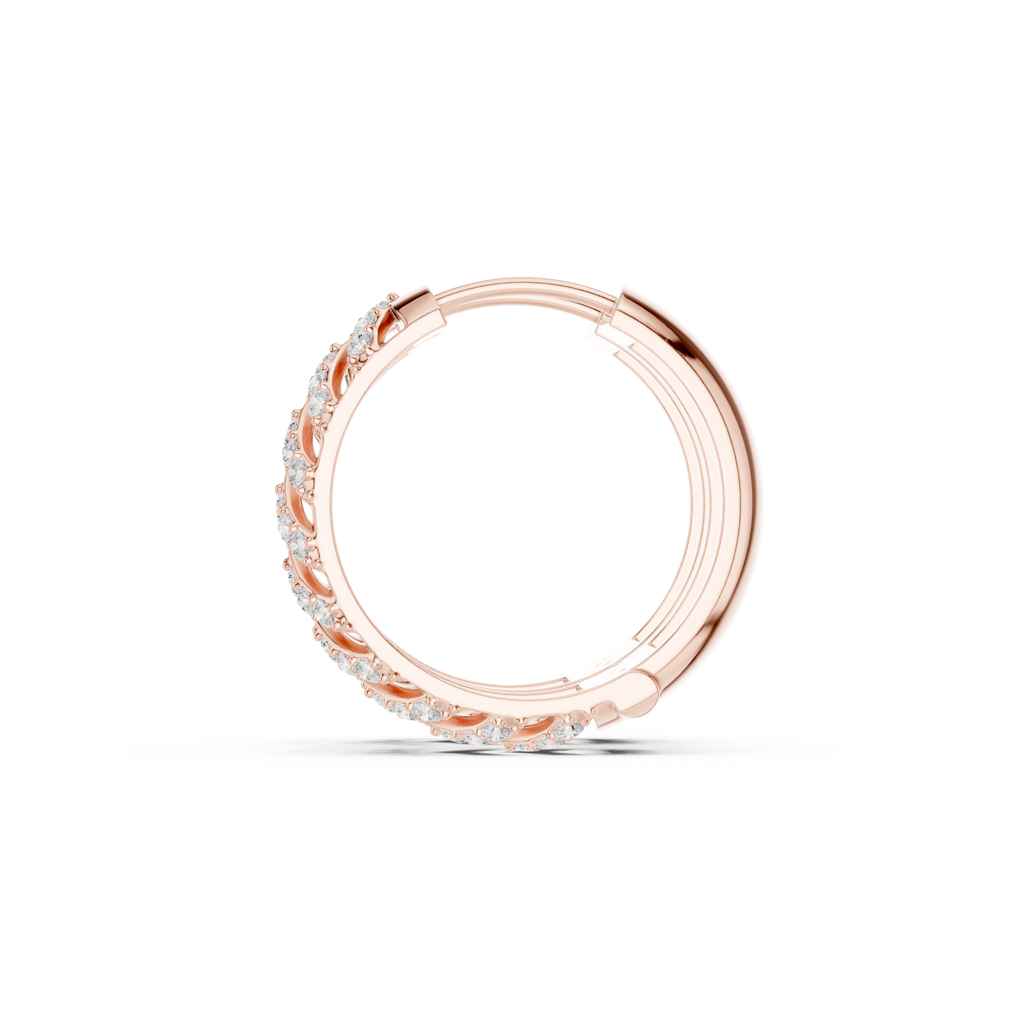 Golden Chevron Luxe Lab-Grown Diamond Hoop Earrings