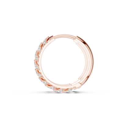 Golden Chevron Luxe Lab-Grown Diamond Hoop Earrings